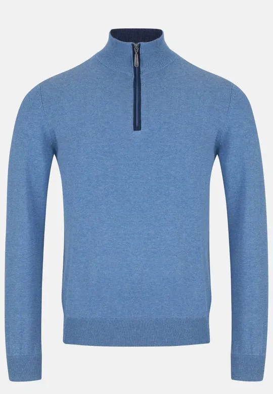 6th Sense Harry Half Zip Sweater - Riverside