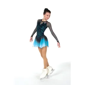 73 Competition Figure Skating Tinged with Turquoise Dress