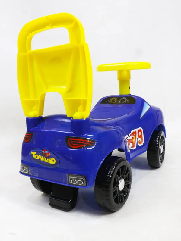 79 Racer 4 Wheel Ride On Push Car For Kids Blue