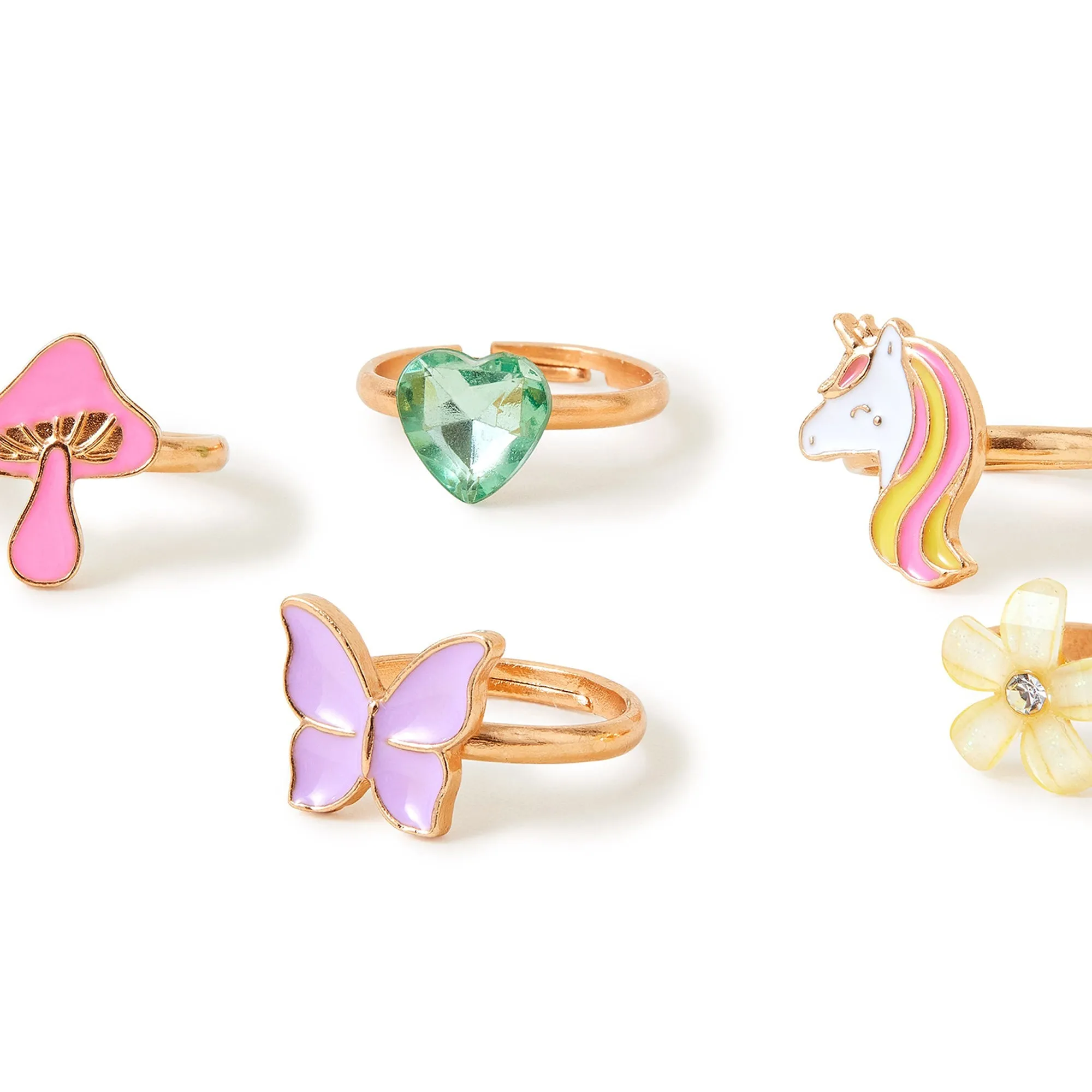 Accessorize London Girl's Girls Unicorn Ring Box 5 Pack