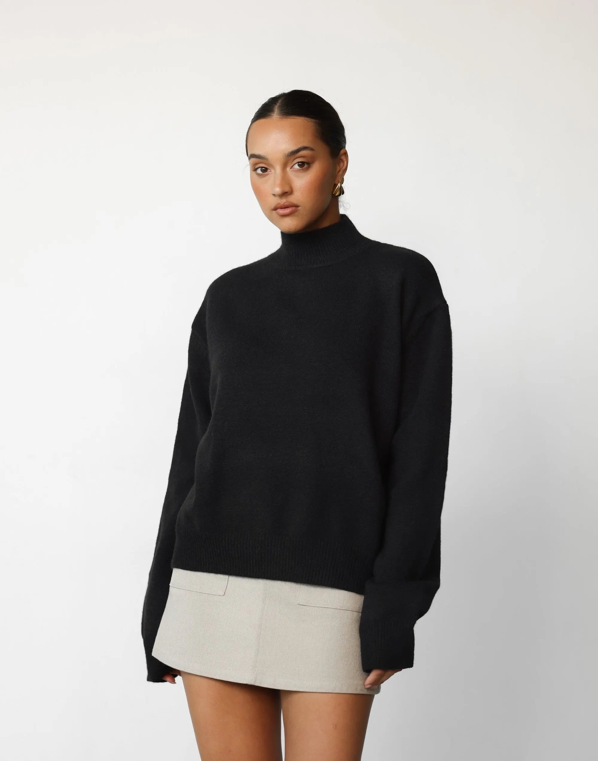 Adrianah Knit Jumper (Black)