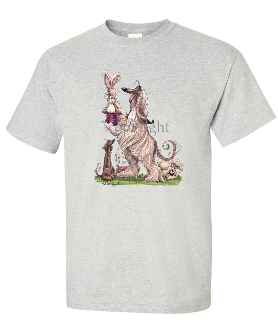 Afghan Hound - Pulling Rabbit Out Of Hat - Caricature - T-Shirt