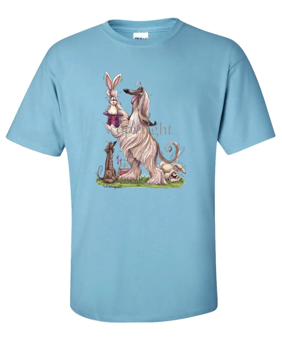 Afghan Hound - Pulling Rabbit Out Of Hat - Caricature - T-Shirt