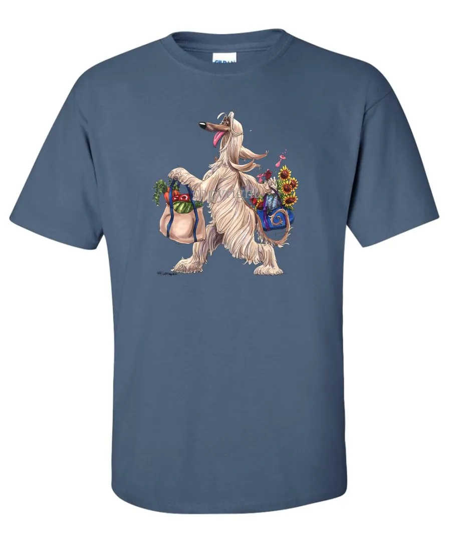 Afghan Hound - Walking With Produce - Mike's Faves - T-Shirt