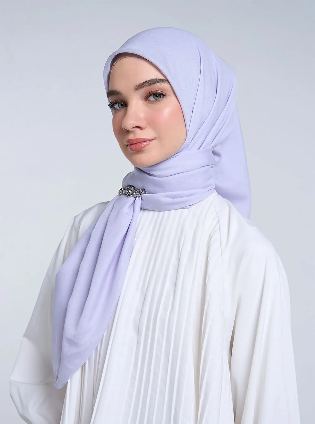 AIRY VOILE SCARF PLAIN LIGHT LAVENDER