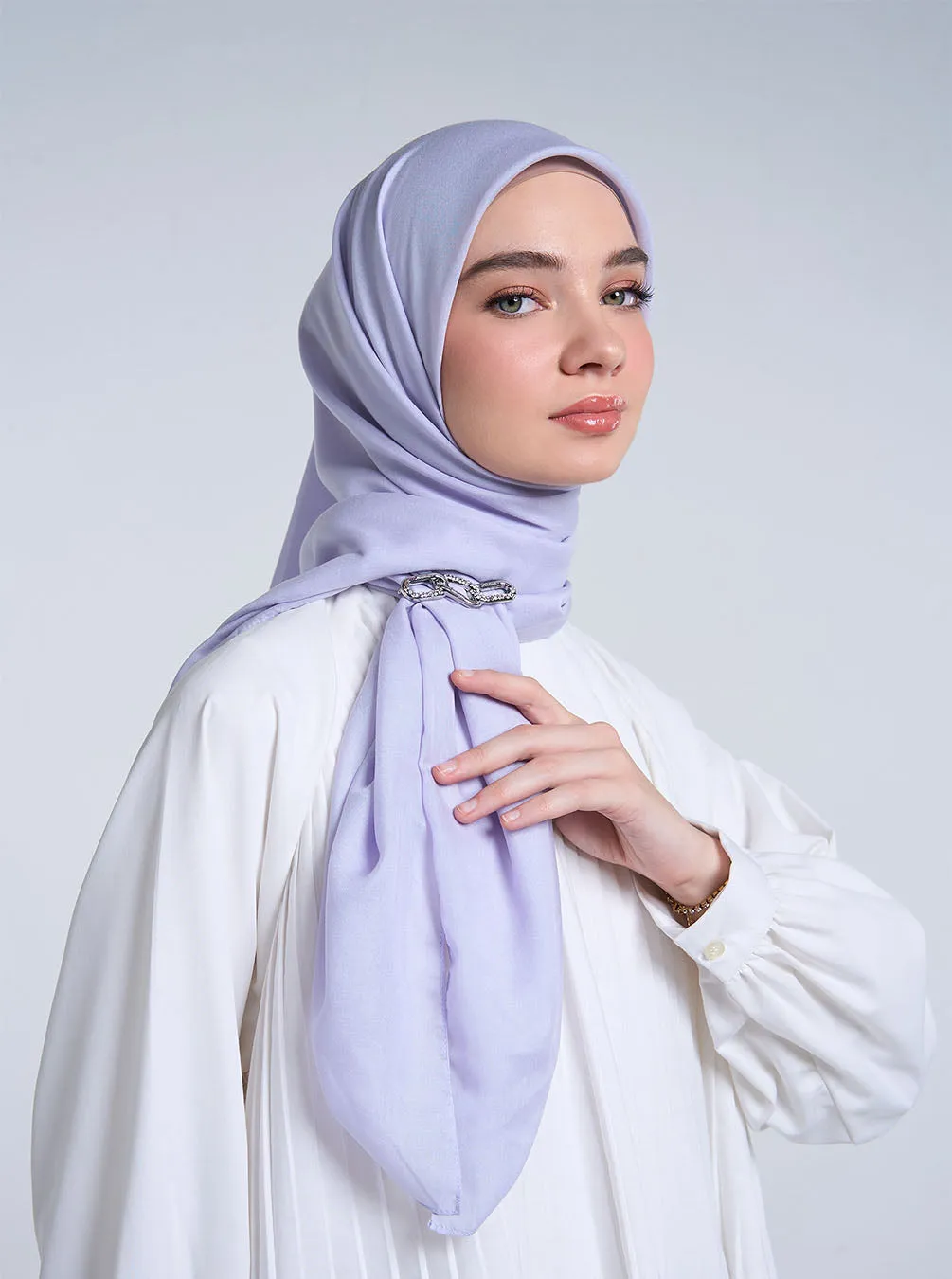 AIRY VOILE SCARF PLAIN LIGHT LAVENDER