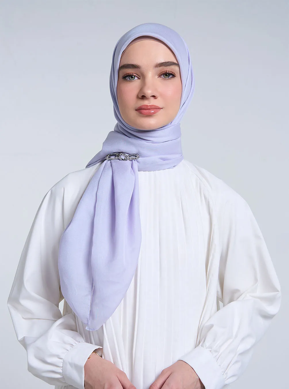 AIRY VOILE SCARF PLAIN LIGHT LAVENDER