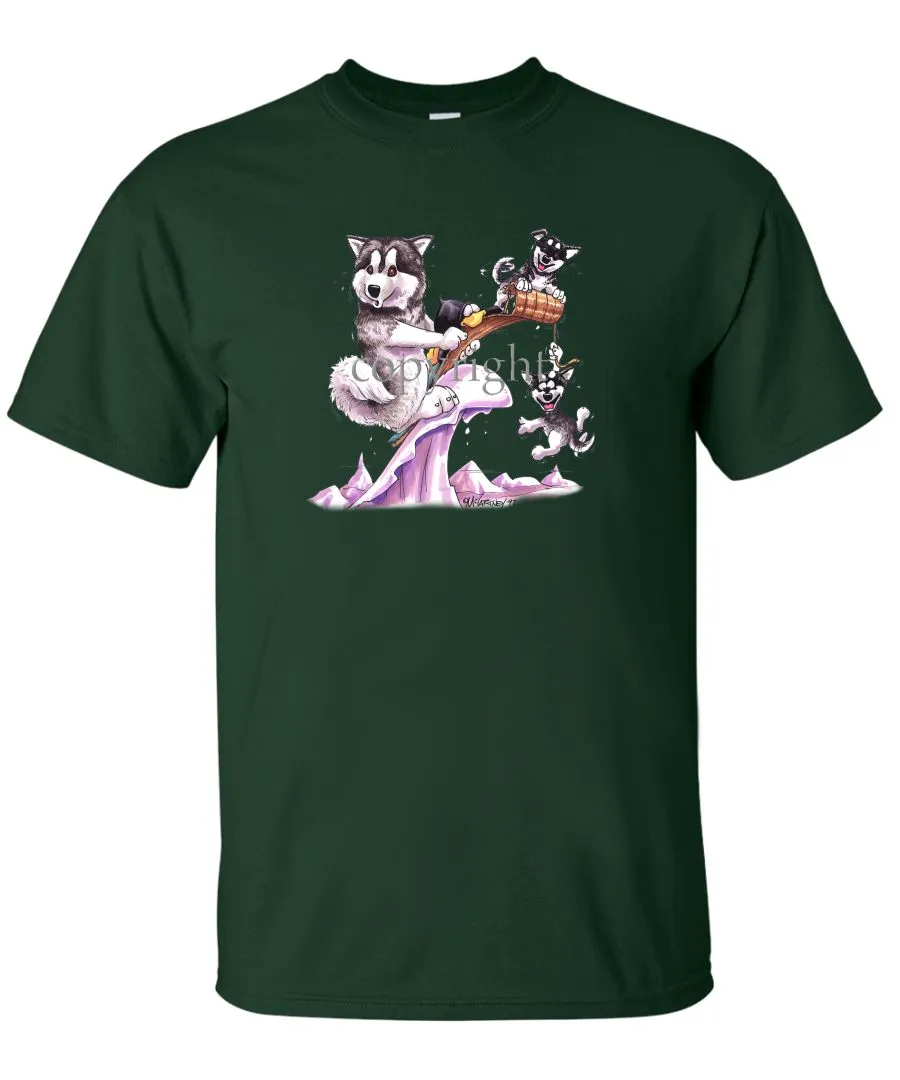 Alaskan Malamute - Toboggan - Caricature - T-Shirt