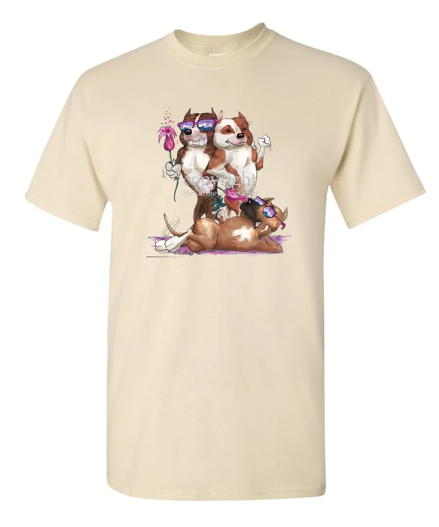 American Staffordshire Terrier - Group Trio - Caricature - T-Shirt