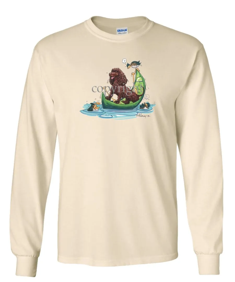 American Water Spaniel - Canoe - Caricature - Long Sleeve T-Shirt