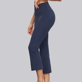 Ankle Length Flare Pants - Navy Blue