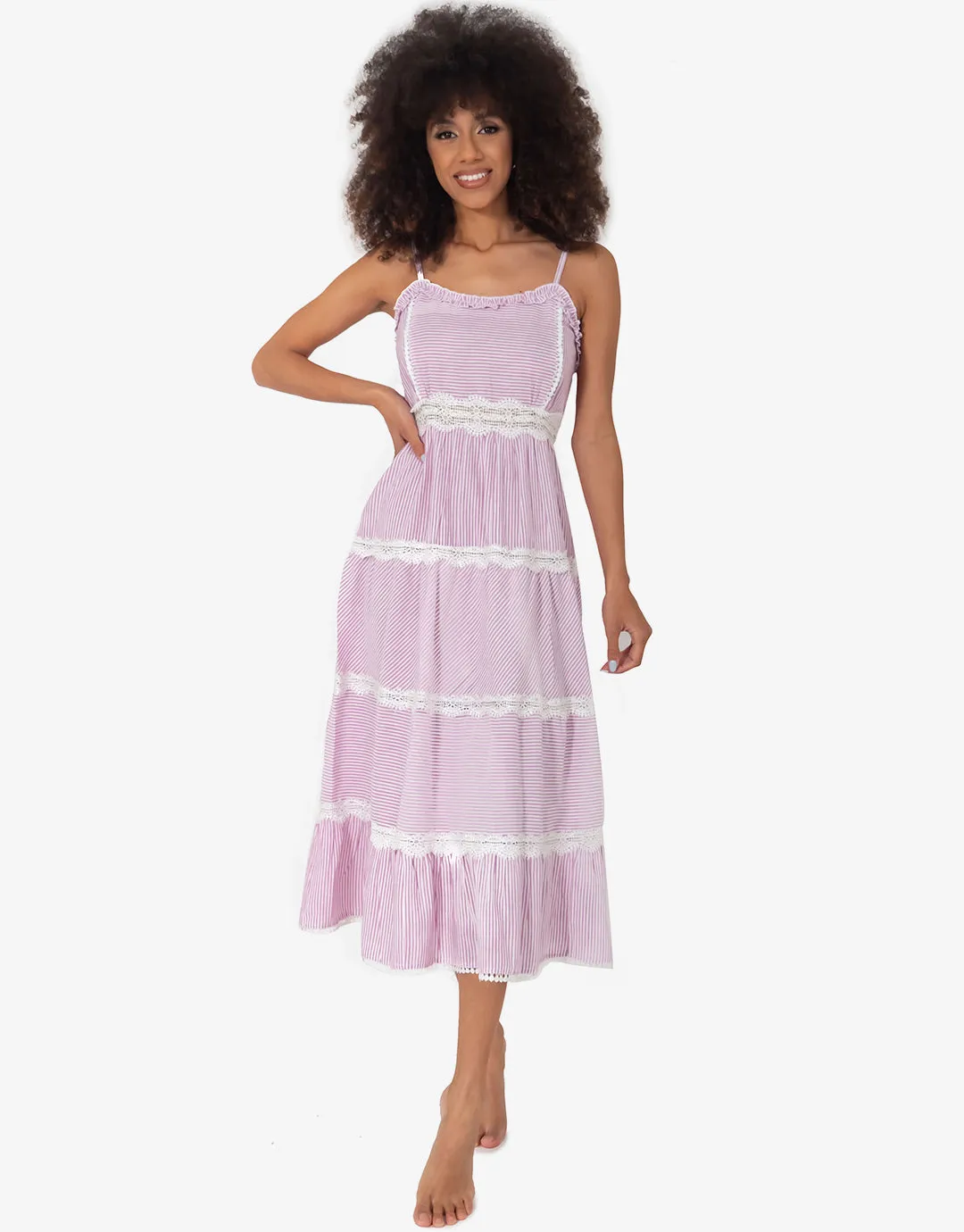 Ava Strappy Maxi Dress - Pink