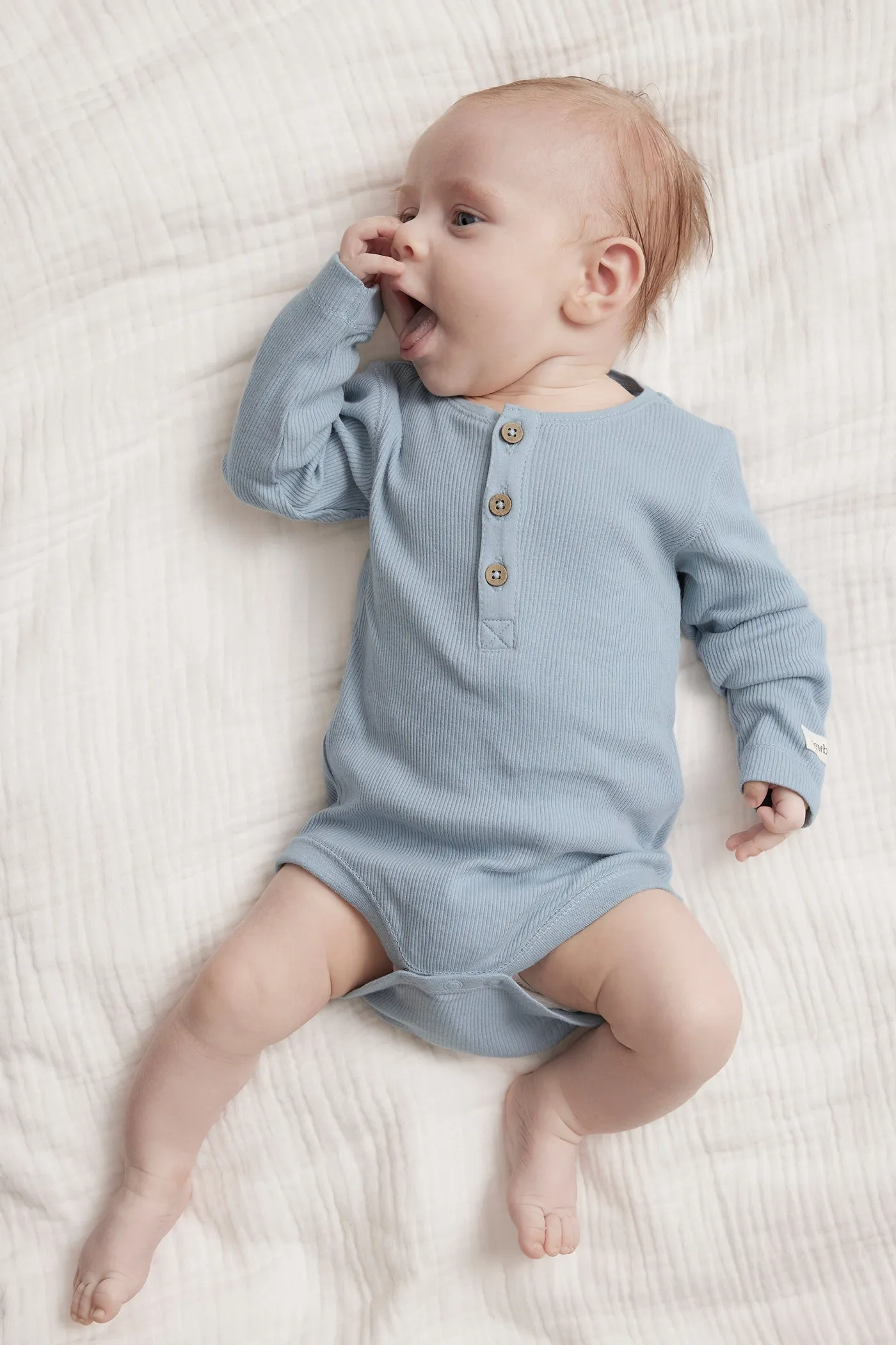 Baby blue ribbed bodysuit