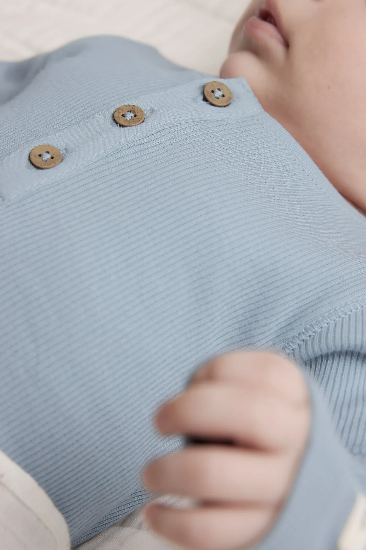 Baby blue ribbed bodysuit