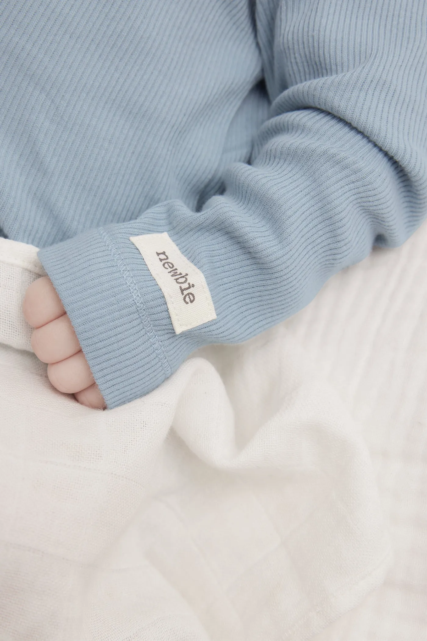 Baby blue ribbed bodysuit