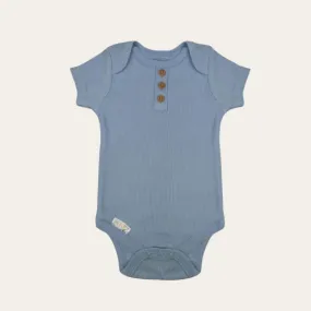 Baby Clothing Blue Ribbed Body Suit