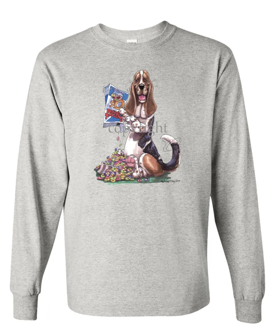 Basset Hound - Cereal Box - Caricature - Long Sleeve T-Shirt