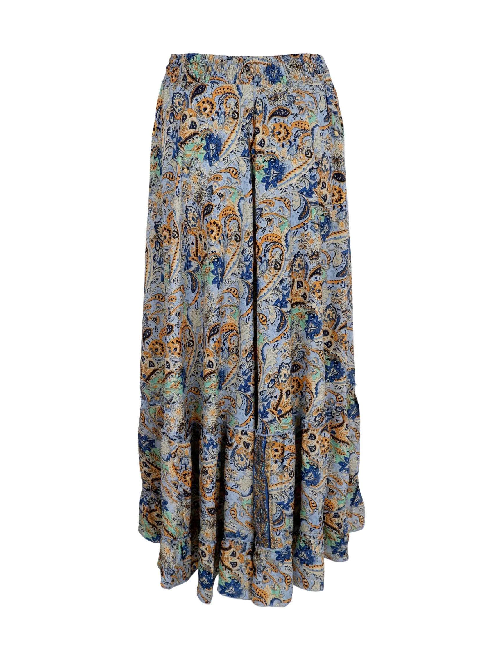 BCLUNA maxi frill skirt - Botanical Blue