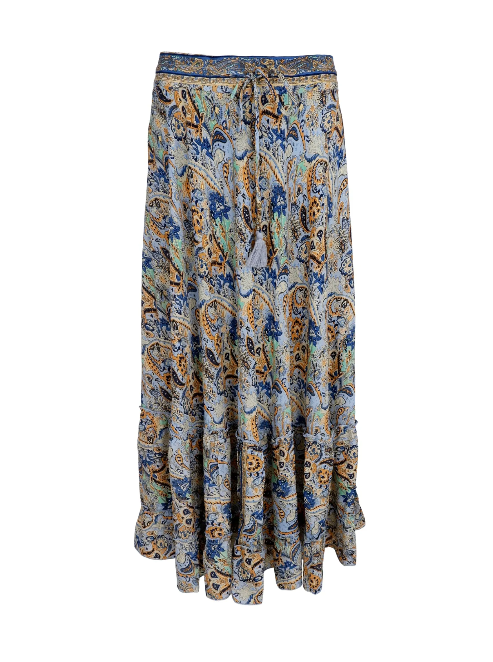 BCLUNA maxi frill skirt - Botanical Blue