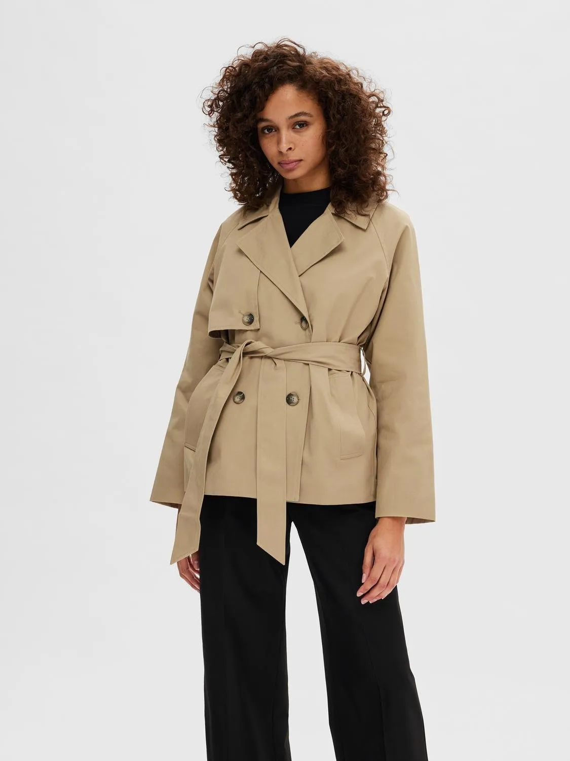 Belinda Short Trench Coat - Cornstalk