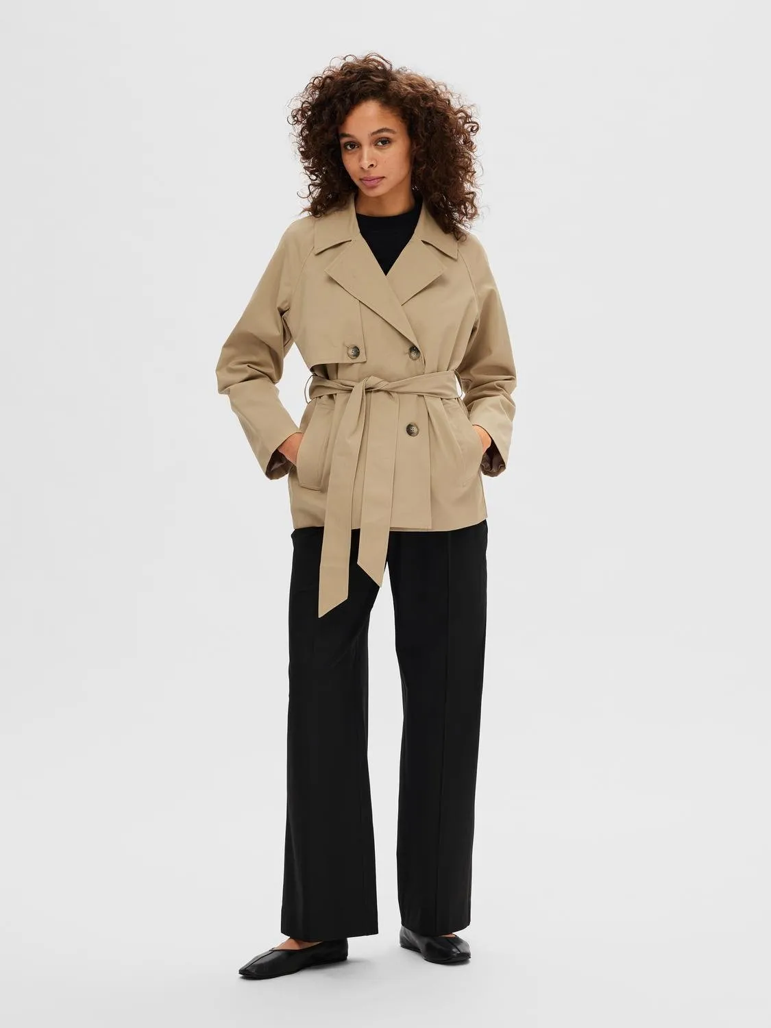 Belinda Short Trench Coat - Cornstalk