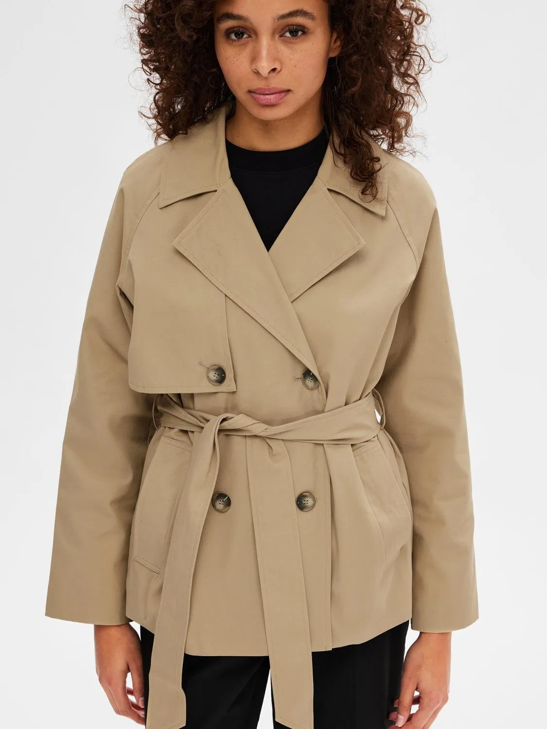 Belinda Short Trench Coat - Cornstalk