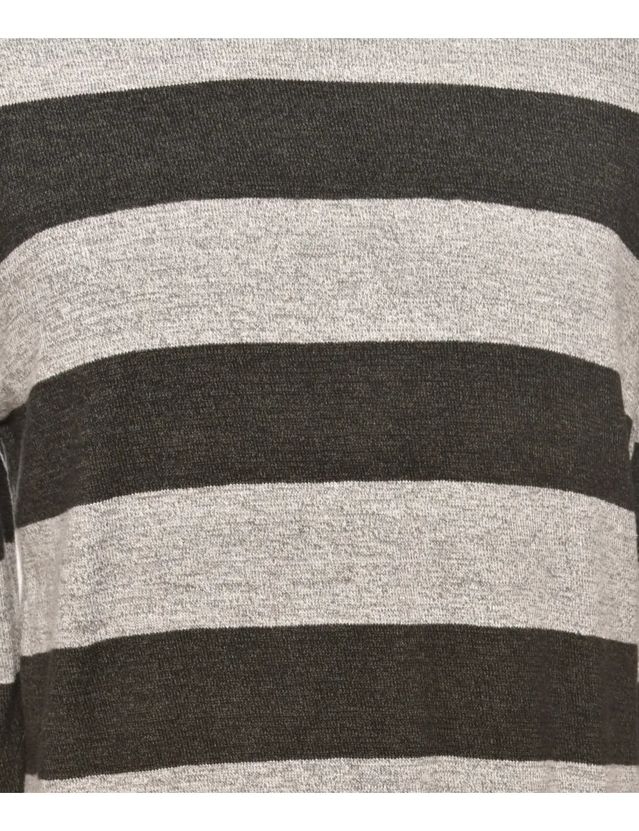 Black & Grey Knit Jumper - L