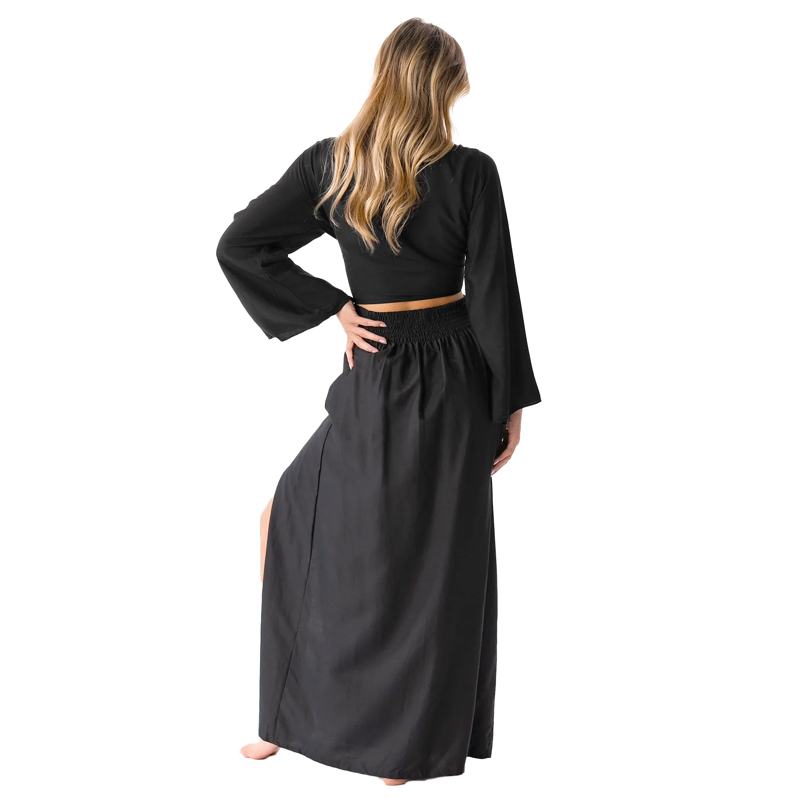 Black Daydreamer   Rayon Maxi Skirt Set