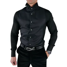 Black Evento Signature Tuxedo Shirt