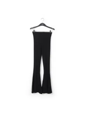 Black flared knitted pants