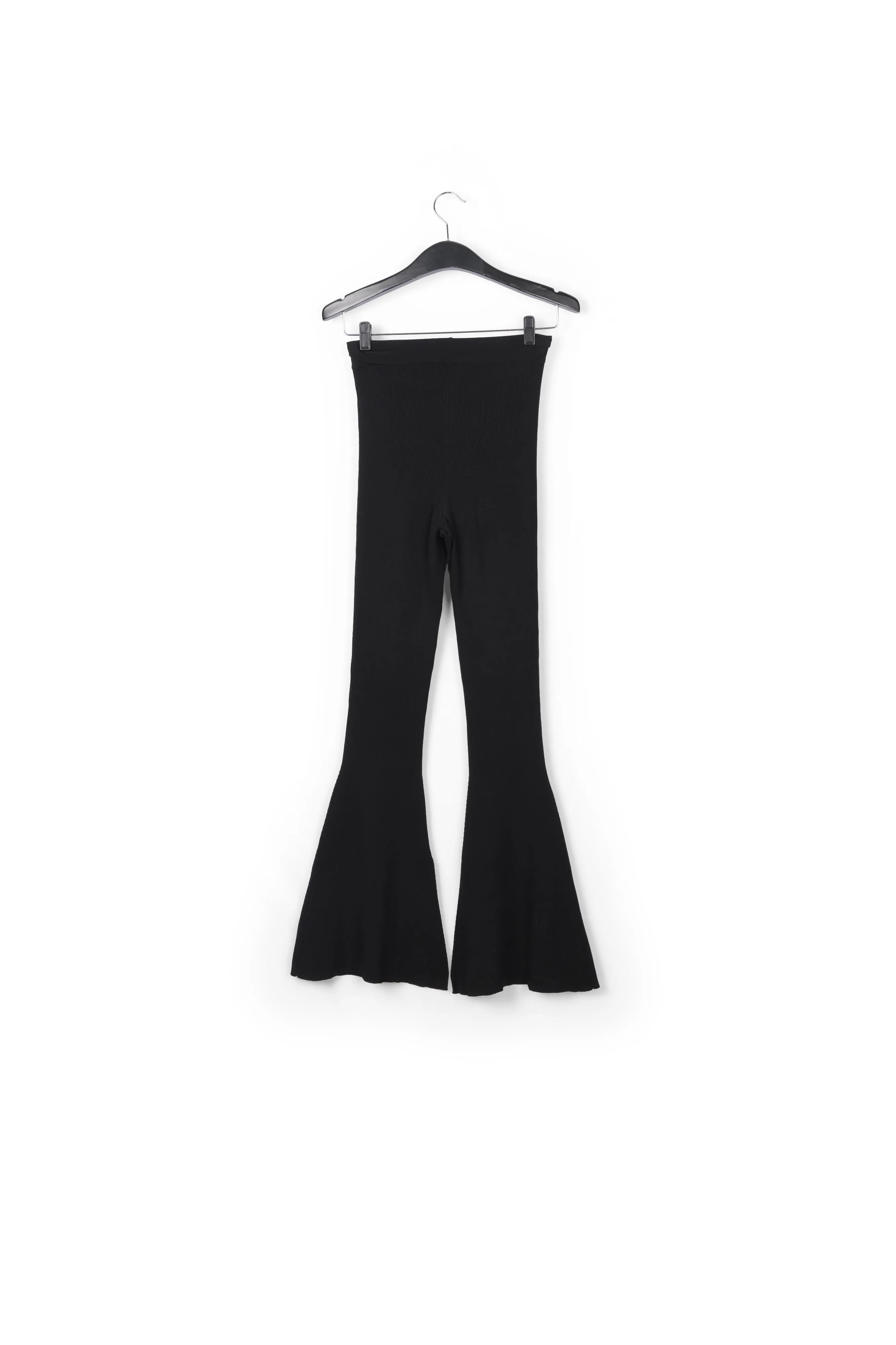 Black flared knitted pants