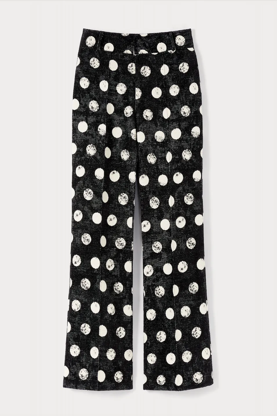 BLACK Polka Dots Flared Pants