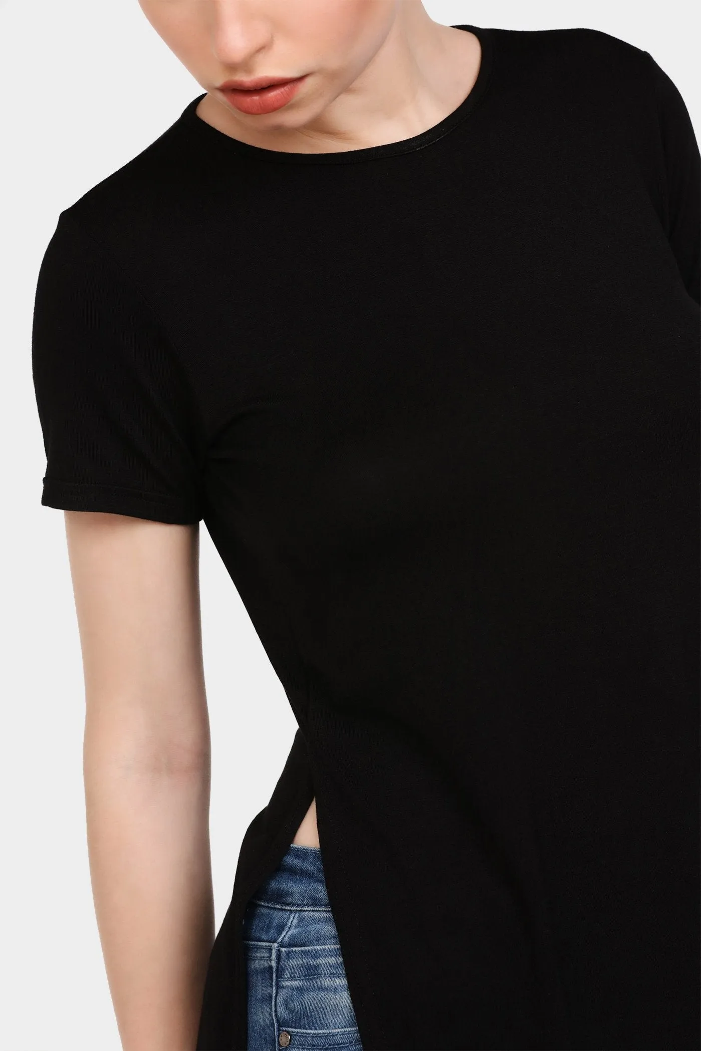 Black Side Split Oversized T-Shirt