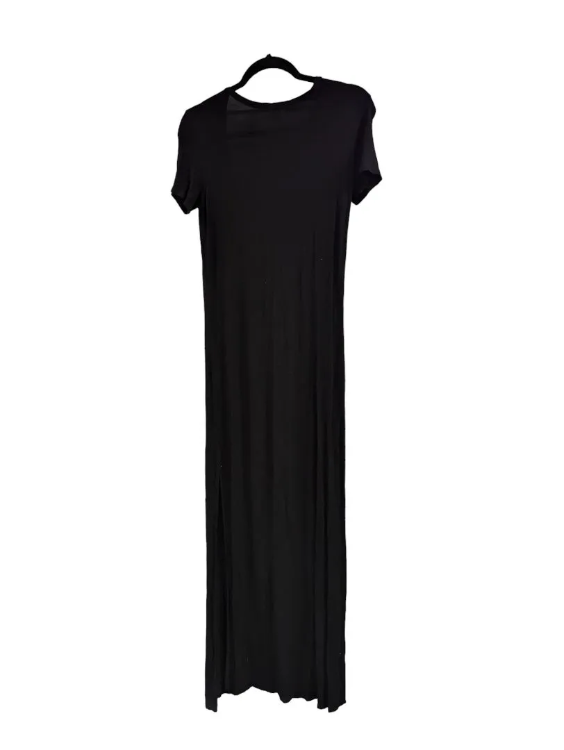 Black Velvet Touch (S) Long T-Shirt Dress