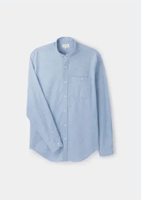 Blue Cotton Cashmere Grandad Shirt