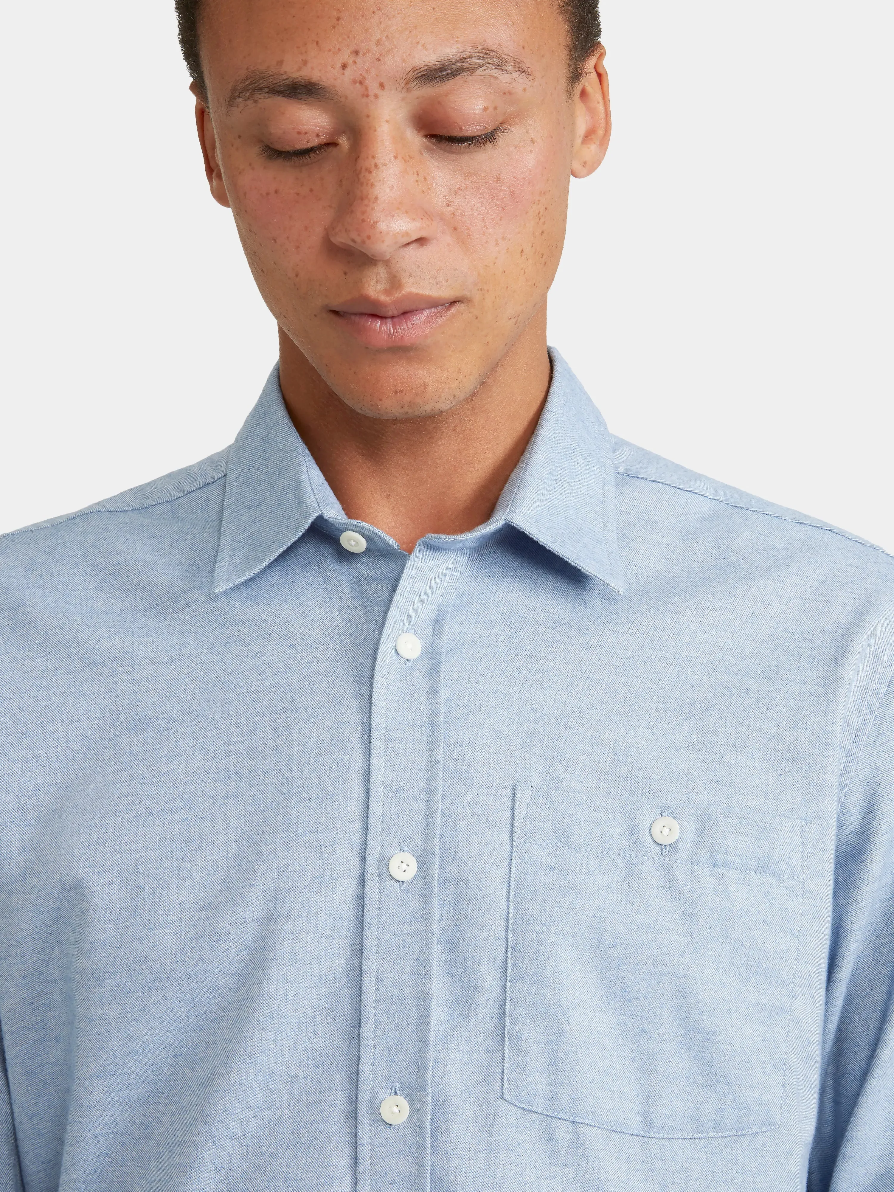 Blue Cotton Cashmere Shirt