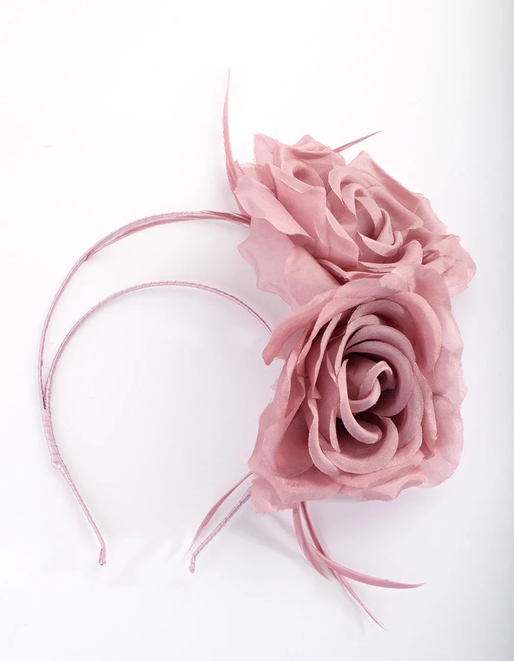 Blush Pink Floral Feather Headband