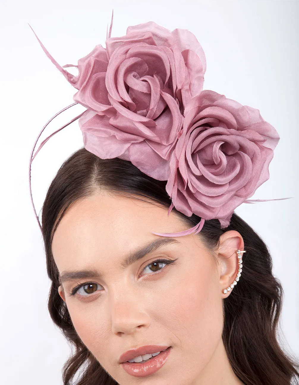 Blush Pink Floral Feather Headband