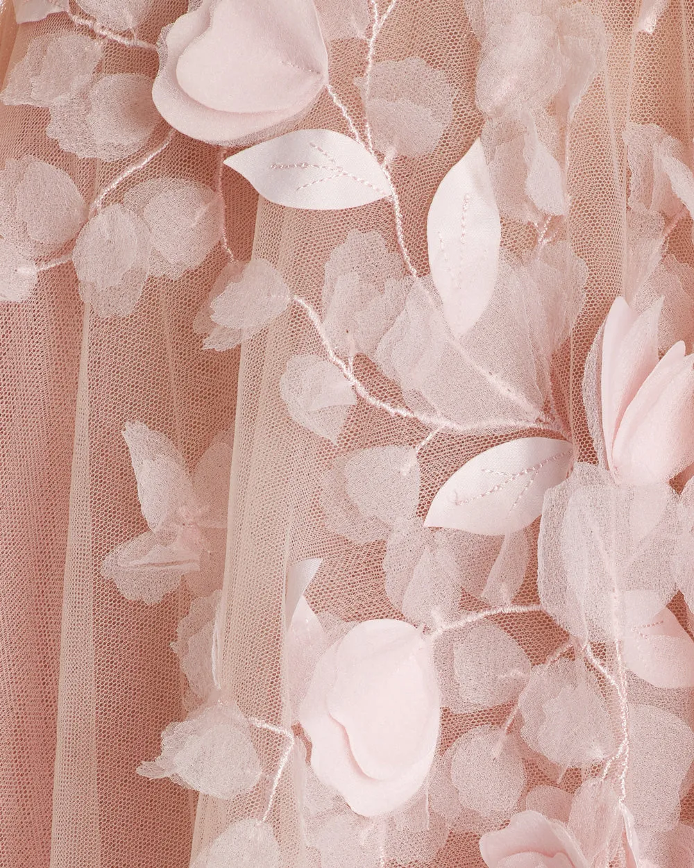 Blush Tulle Deep V Organza Midi Tea Dress