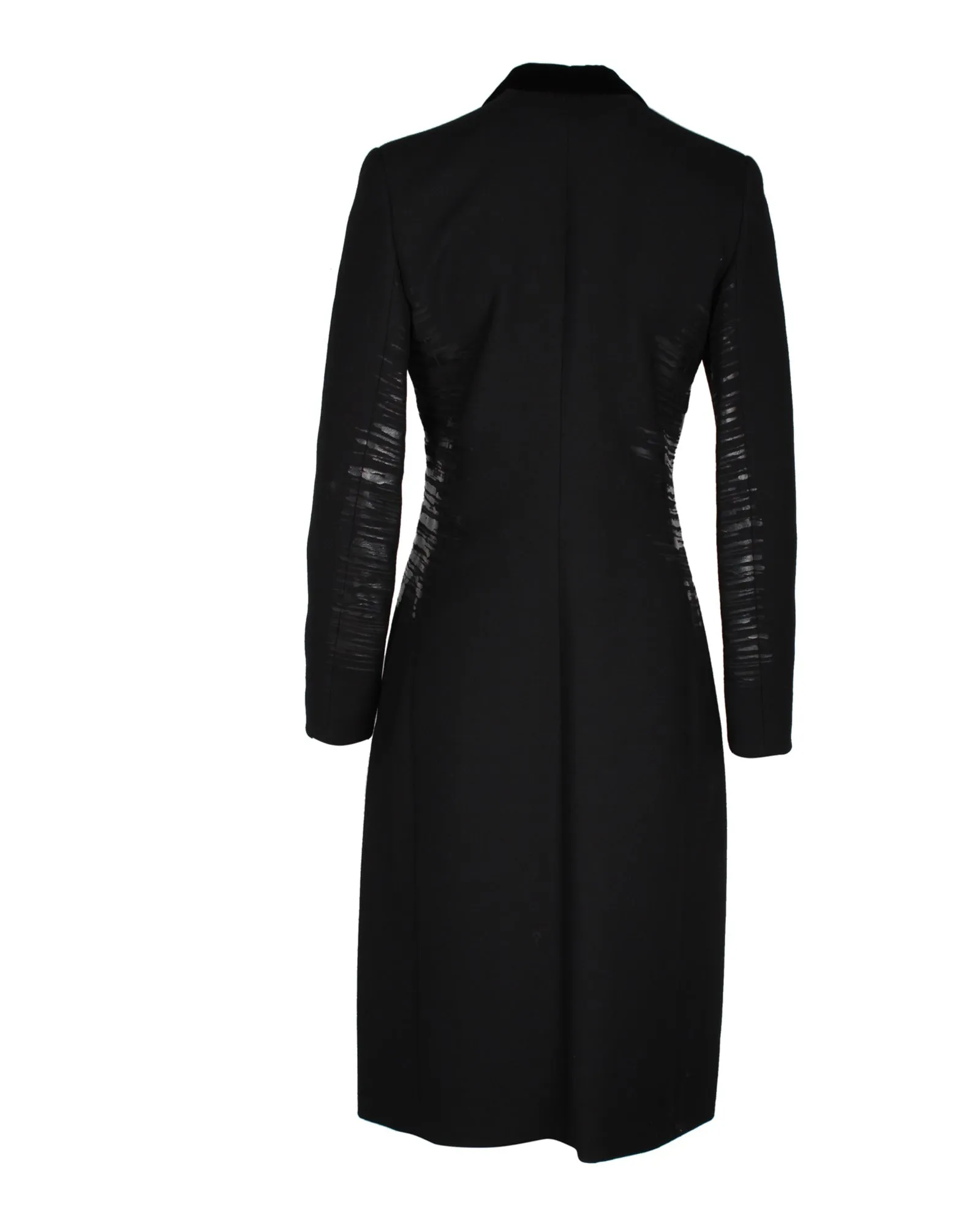 Bottega Veneta Side Stripe Coat in Black Lana Vergine