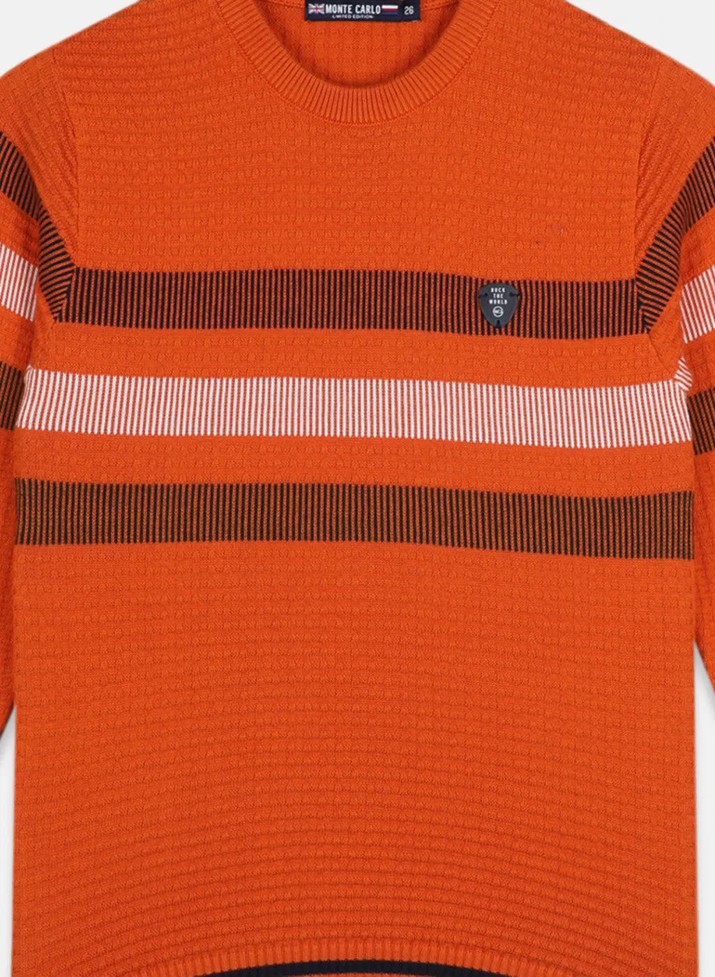 Boys Orange Printed Pullover