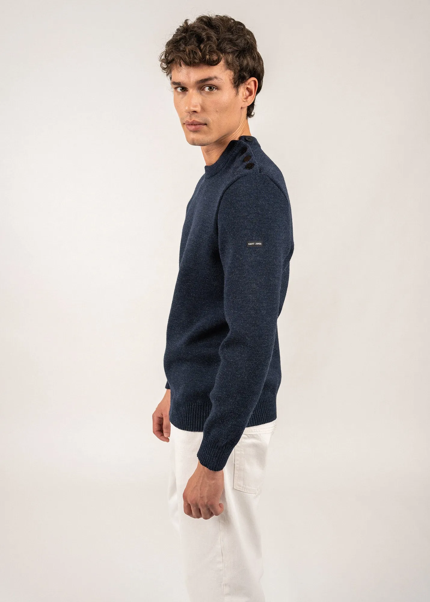 Cancale sailor jumper - regular fit, in pure new wool (BLEU CHINE)