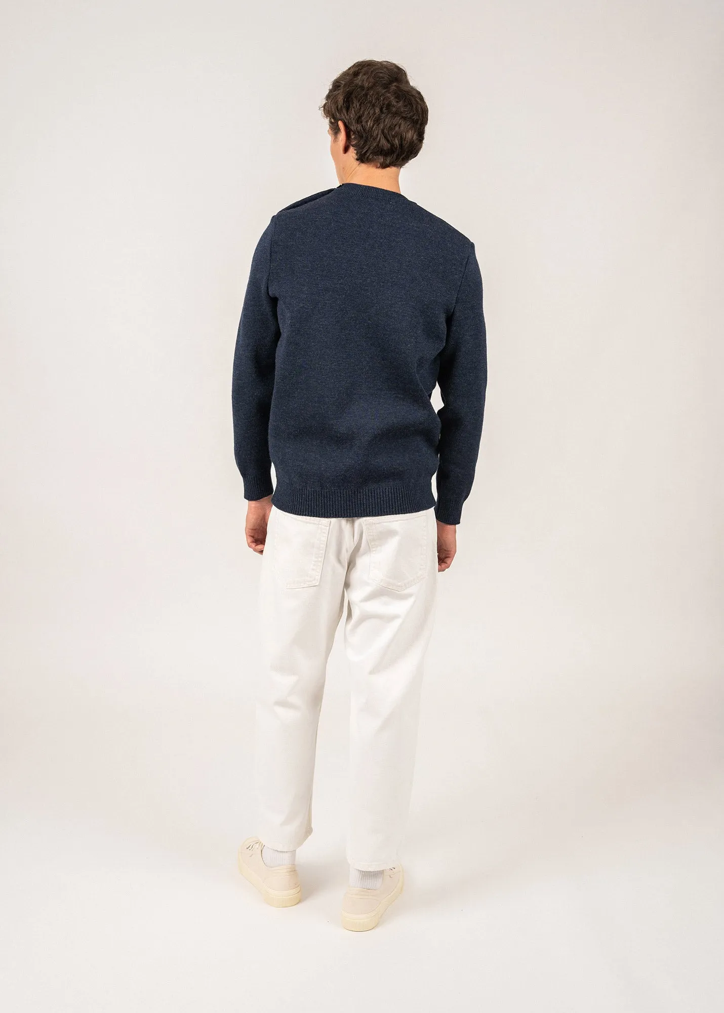 Cancale sailor jumper - regular fit, in pure new wool (BLEU CHINE)