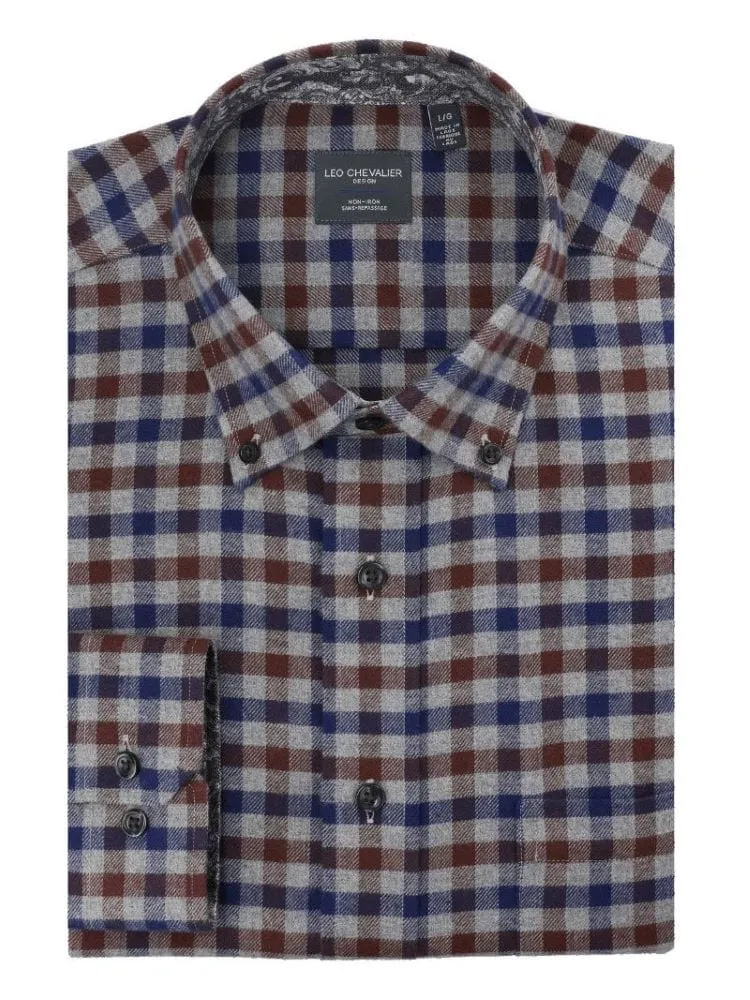 Charcoal Gingham Pattern Shirt Timeless Elegance