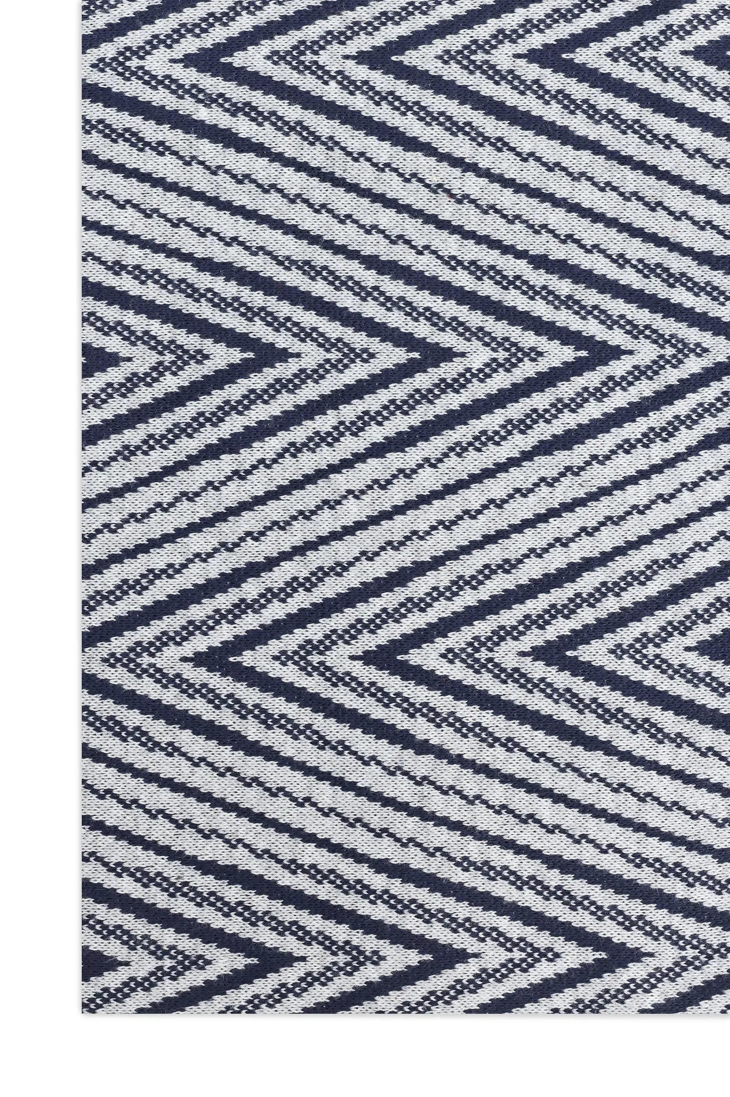 CHEVRON KNIT SCARF-NAVY