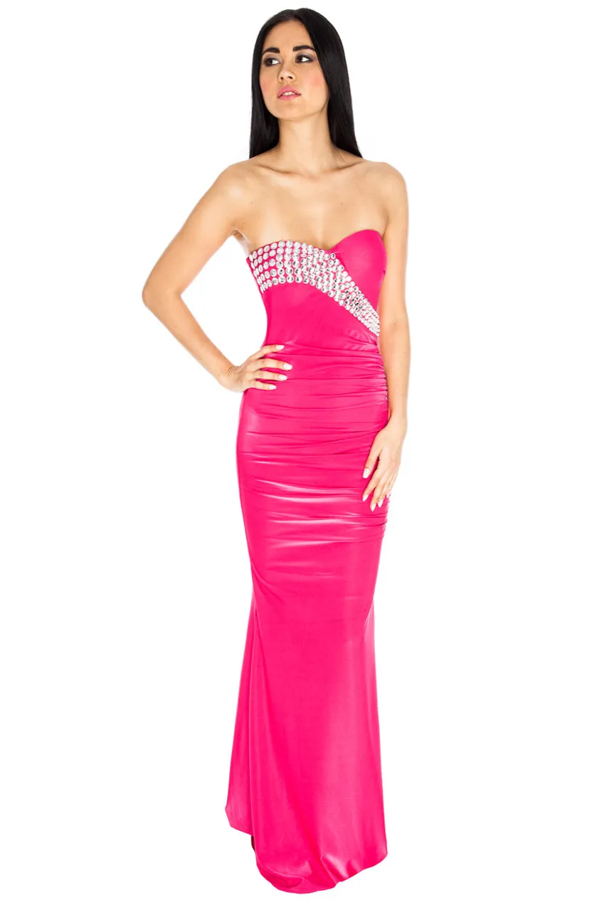 City Goddess Diamante Glam Maxi Dress