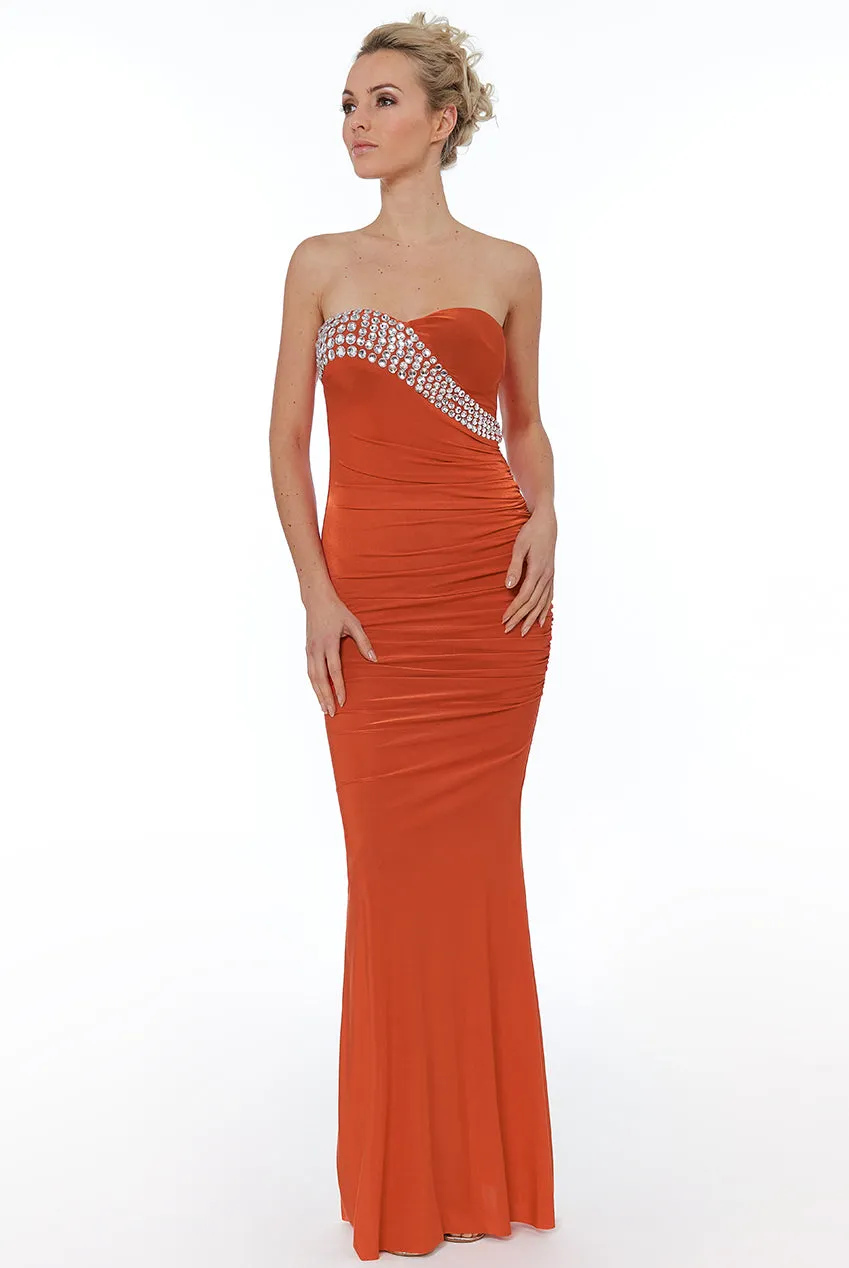 City Goddess Diamante Glam Maxi Dress