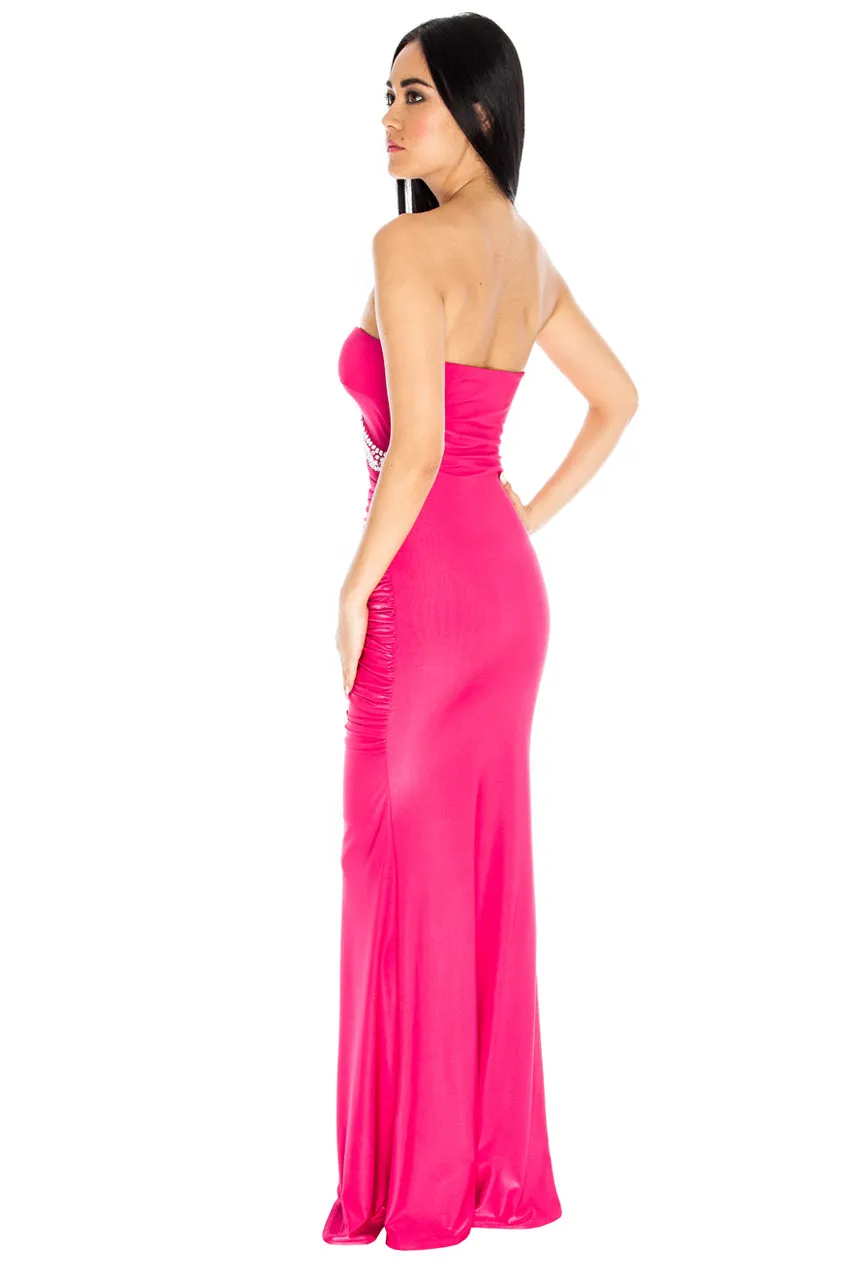 City Goddess Diamante Glam Maxi Dress