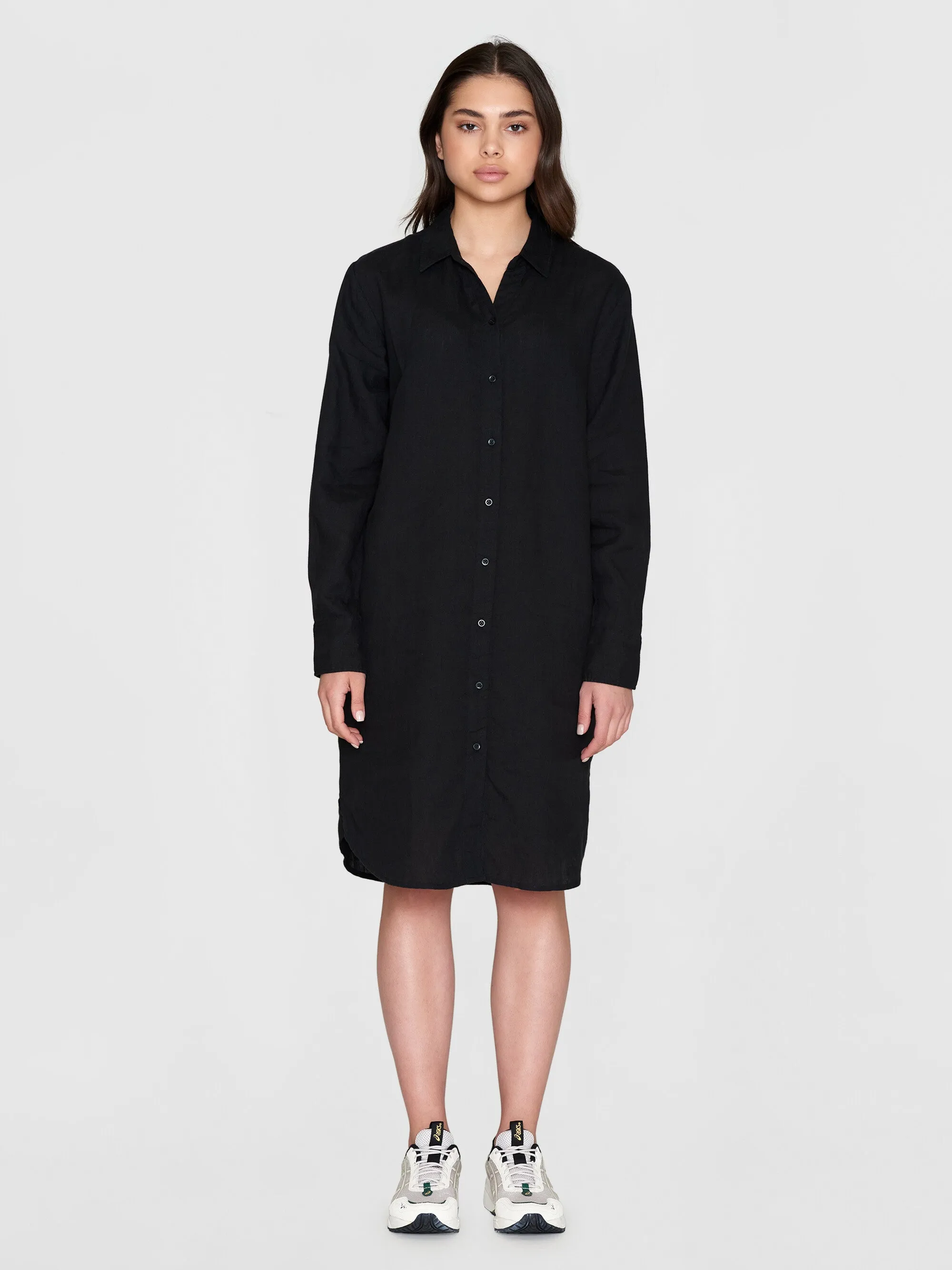 Classic linen dress - Black Jet