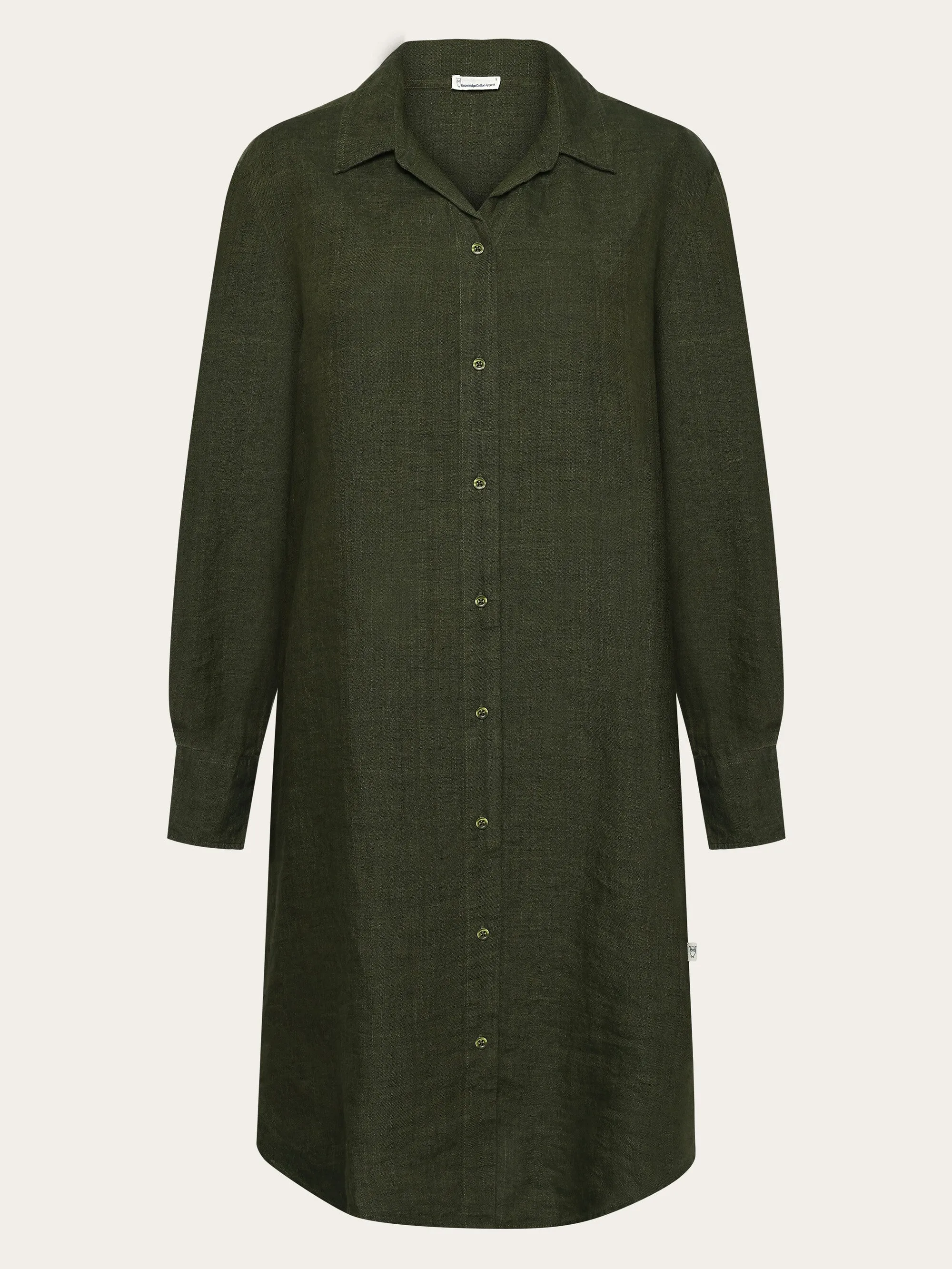 Classic linen dress - Burned Olive